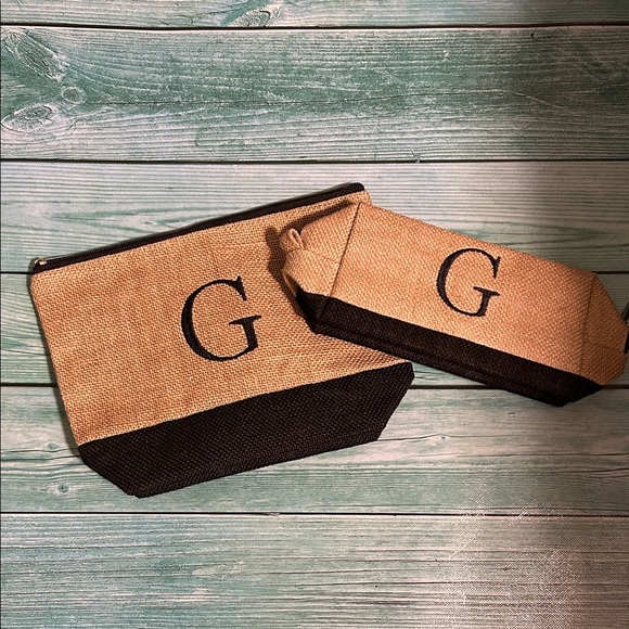 Stylish Tan and Black women’s or Men's Zippered Bag Set - Picture 1 of 1